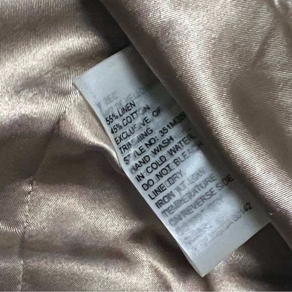 Peter Nygard Boho Gold Linen Blend Mandarin Collar Embellished Open Waist Vest M - Picture 10 of 14